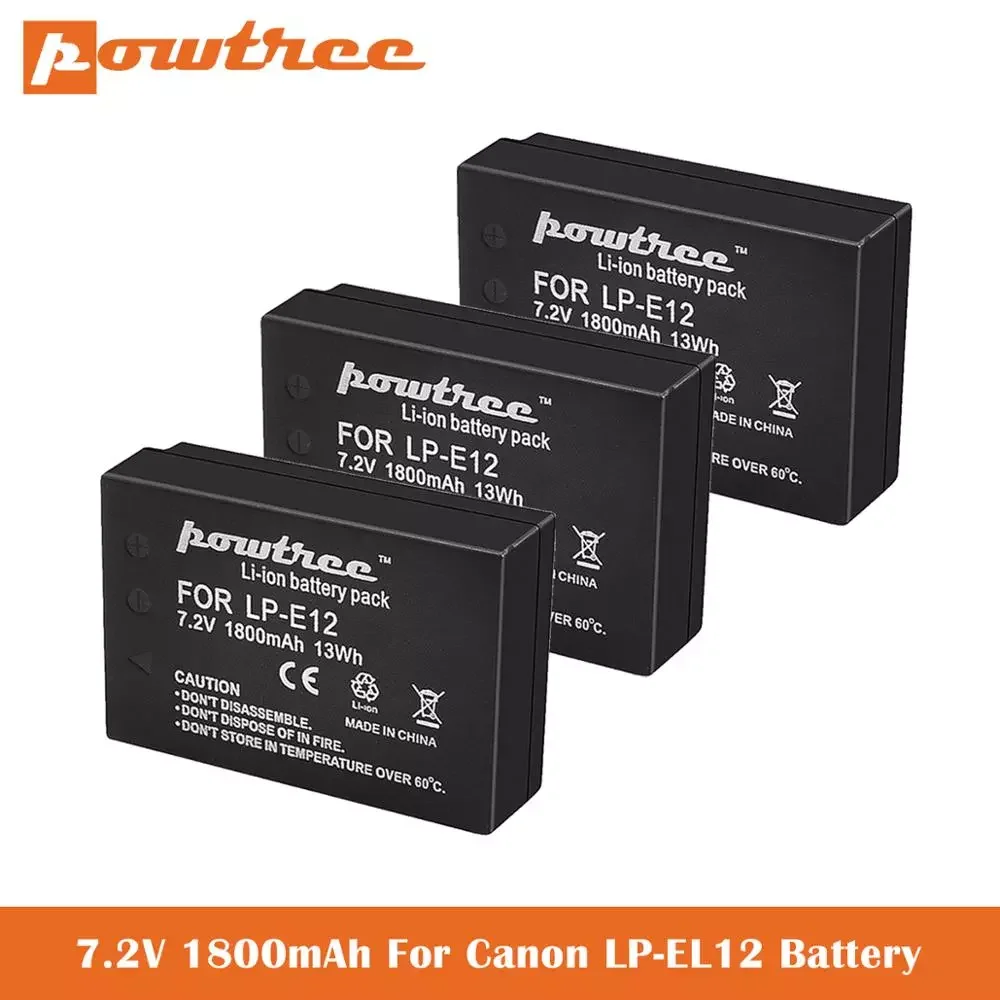 

LP-E12 Batteries for Canon SX70 HS, Rebel SL1, EOS-M, EOS M2, EOS M10, EOS M50, EOS M100, EOS M200 Mirrorless Digital Cameras