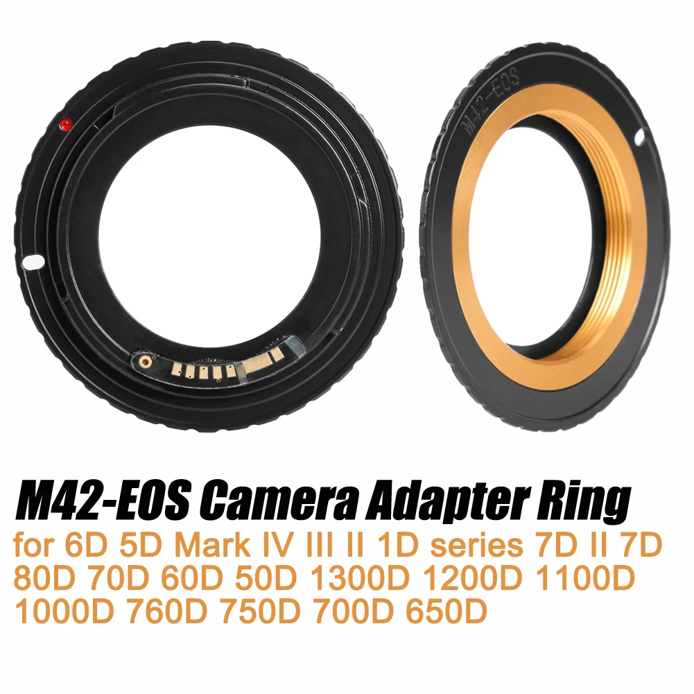 

M42-EOS Electronic Chip 3 AF Confirm M42 Len to EOS SLR Camera Adapter Ring for Canon 5D 6D 7D II 7D 80D 70D 60D 50D 1300D 1200D