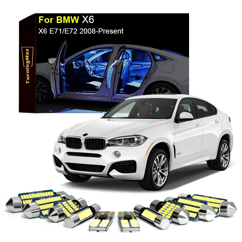 

Canbus Interior Lighting LED Bulbs Kit Package For BMW X6 E71/E72 2008-Now Dome License Plate Indoor Lamp Lights Car Accessories