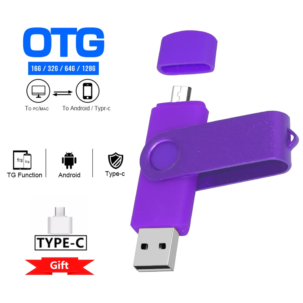 

2 в 1 OTG USB флэш-накопитель 64 Гб флэш-накопитель 32 Гб 16 Гб флэш-накопитель 8 ГБ 4 ГБ Micro Usb-накопитель для Android смартфона/ПК Подарочный Usb-накопитель