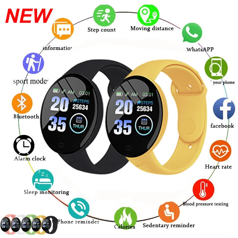 

Macaron D18 Smart Watch Men Waterproof Smartwatch Women Kids Blood Pressure Monitor Fitness Tracker Watch Sport For Android IOS