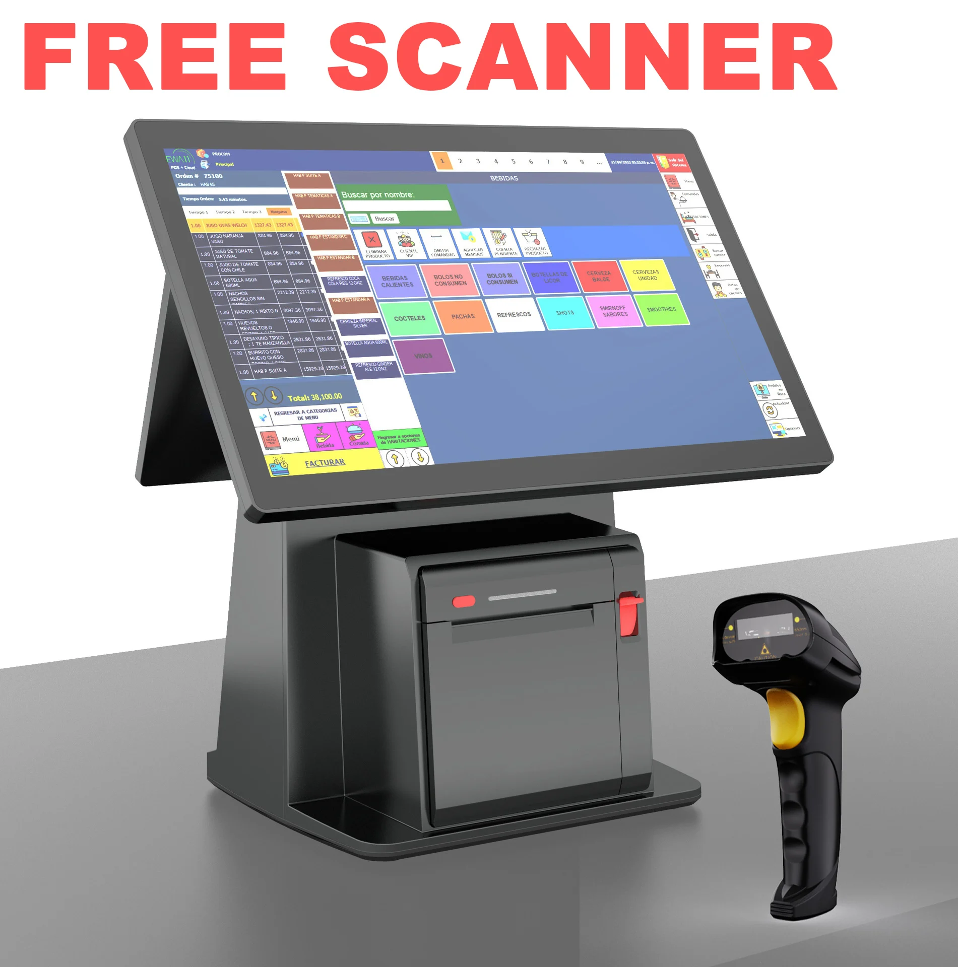 

Latest NEW of 14.1-inch Touch POS Terminal Ordering and Cash Register All-In-One Machine for Catering Retail Store Supermarket