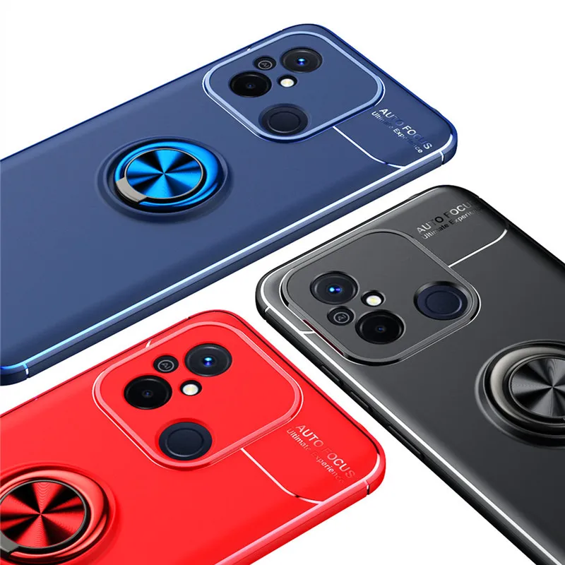

Чехол для Xiaomi Redmi 12C силиконовый металлический кольцевой Стенд противоударный бампер для Xiaomi Redmi 12C чехол для Redmi 12C 4G Чехлы 6,71 дюймов