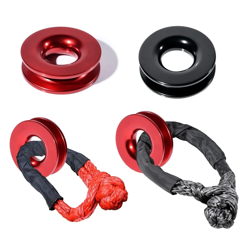 

41000lb Recovery Snatch Rings Soft Shackle Winch Rope Ring Pulley Block Off Road