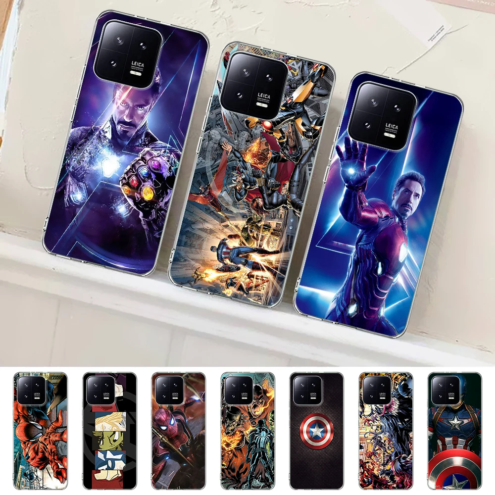 

Чехол для Xiaomi Mi 13 12T 11 Ultra 12 11T 10T 9T Pro Note 10 9 A2 CC9 8 Lite 11i, чехол для телефона из ТПУ с супергероями Marvel, Мстители