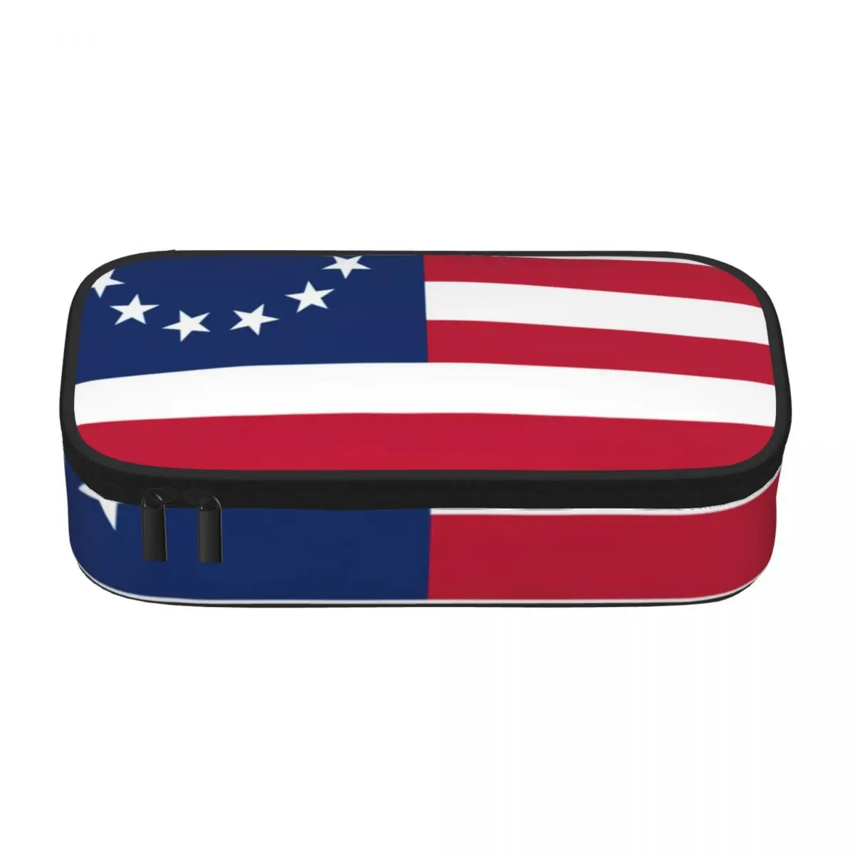 American Flag Pencil Case Betsy Ross 13 Stars And Stripes Stationery Large Zipper Pencil Box Teens Vintage Pen Bag