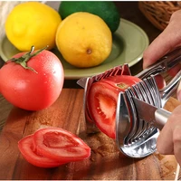 kitchen gadgets handy stainless steel onion holder potato tomato slicer vegetable fruit cutter kitchen accessories