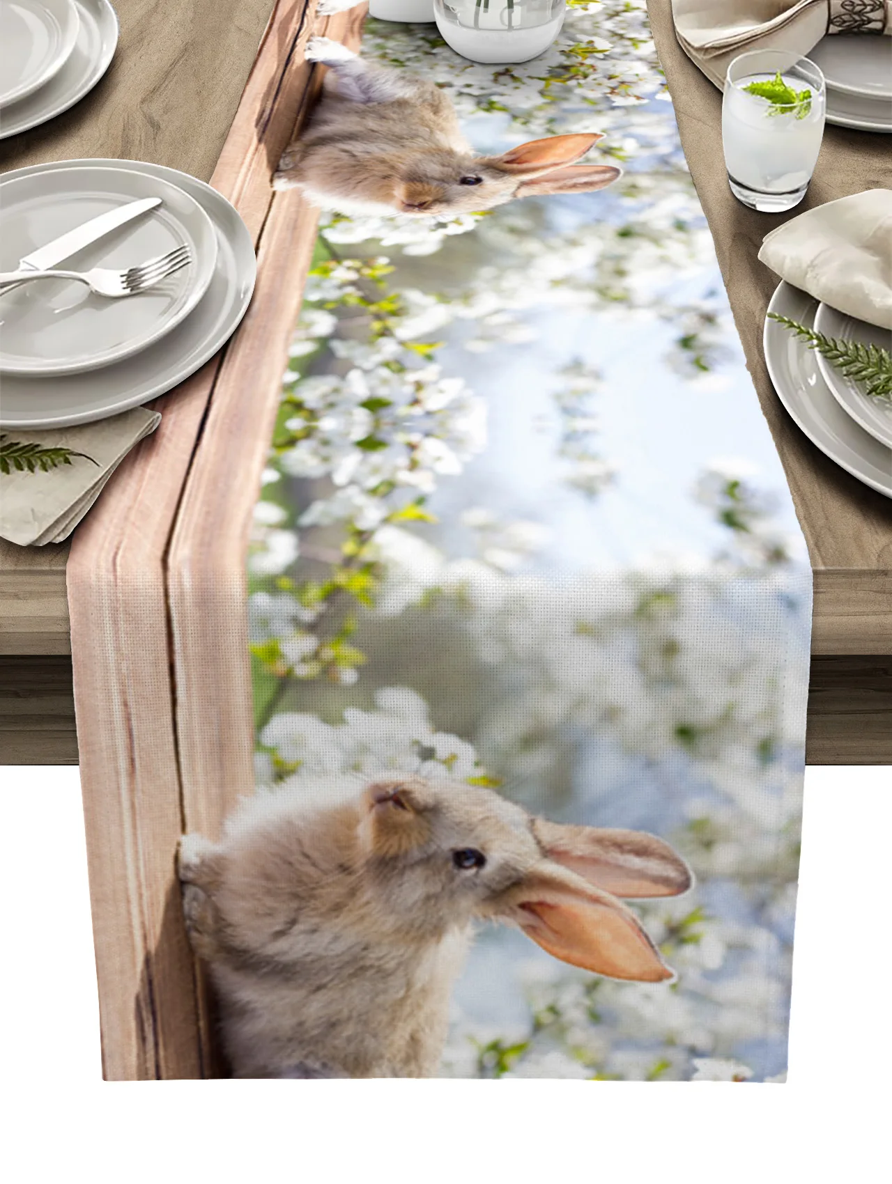 Пасхальный кролик цветок персика картина маслом украшение для стола домашний