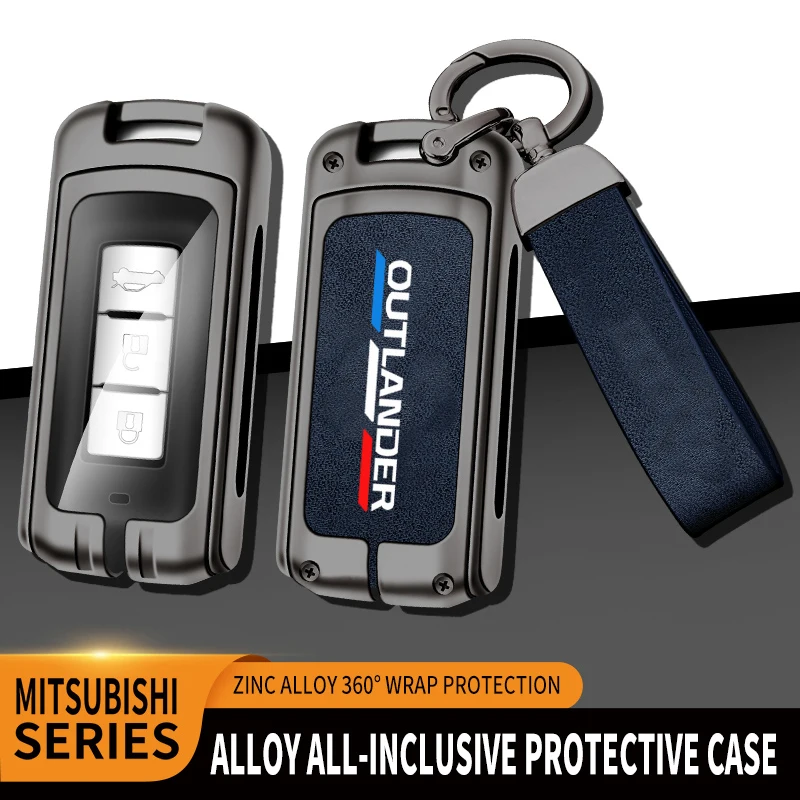 

Car TPU Zinc Alloy Key Case Bag For Mitsubishi Outlander L200 Car Key Chain Car Metal Key Shell Interior Decoration Accessories