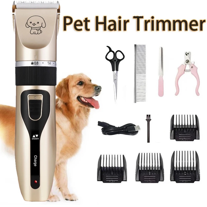 

Pet Hair Trimmer Dog Hair Clipper Puppy Grooming Electric Shaver Set Cat Accessories Ceramic Blade Recharge Profession Supplies