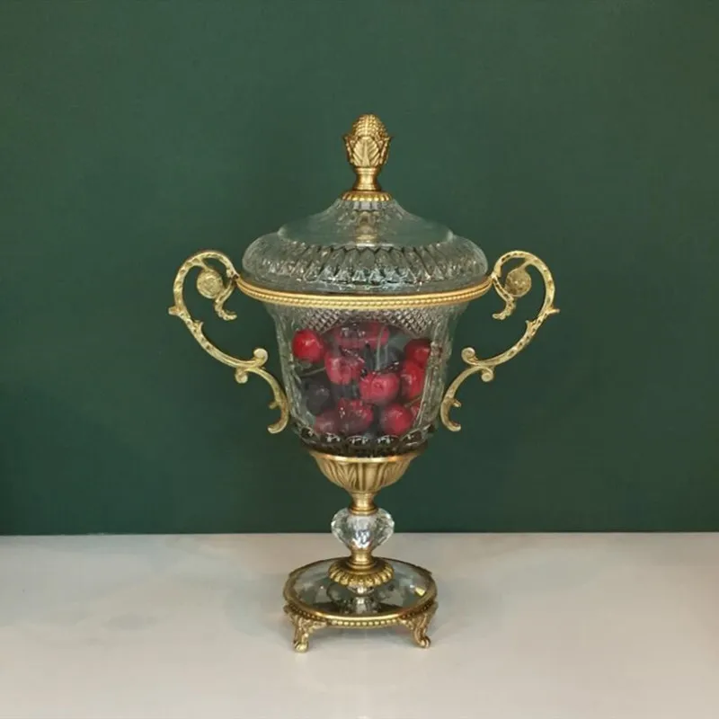 

Подарочный набор тарелок для цветов, из меди и Хрустальная ваза для цветов, с изображением сухофруктов, конфет