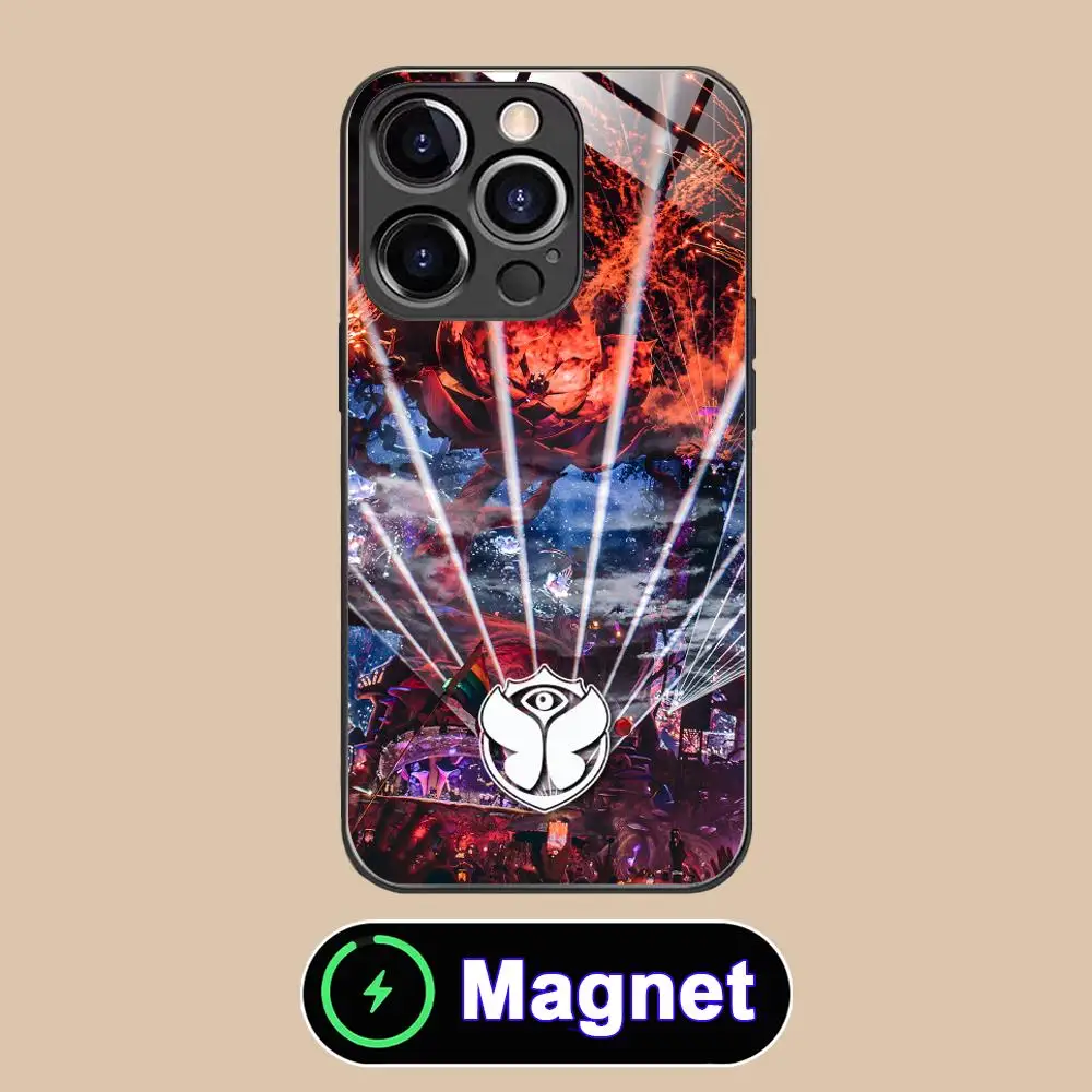 Чехол для телефона Tomorrowland Festival для iPhone 17 16 15 14 13 12 11 Air Pro Max Plus Mini, стеклянный, с магнитом (art.: 3920dafcd7bc2) - 3920dafcd7bc2