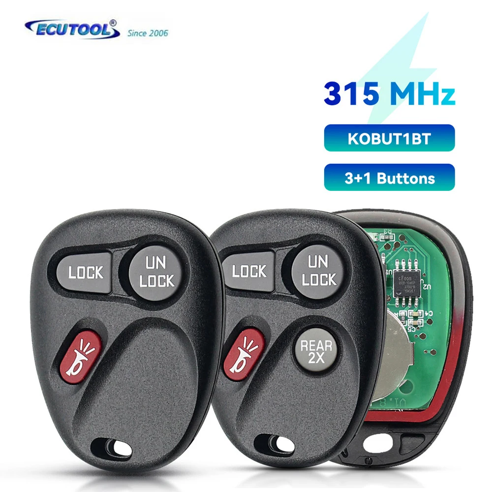 

ECUTOOL 315Mhz KOBUT1BT 3/4 BTN Remote Car Key For Chevrolet Blazer S10 Silverado Suburban Tahoe GMC Jimmy Safari Keyless Entry