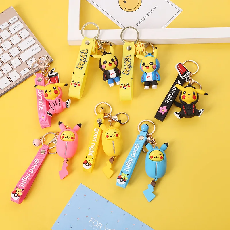 

Cartoon Pikachu Keychain Pendant Cute Couple Toy Bag Bag Charm Doll Pokemon Key Chain