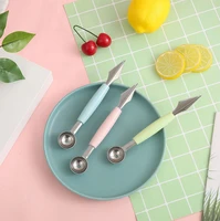 new kitchen dual purpose fruit carving knife stainless steel fruit digging spoons watermelon ball spoon cutter chop gadgets