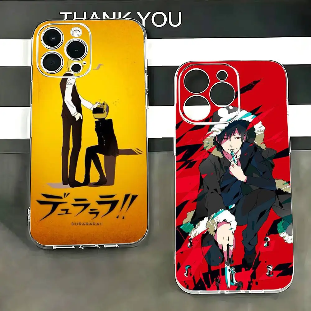 Фото Чехол для телефона с аниме-дизайном DuRaRaRa для iPhone 17, 16, 15, 14, 13, 12, 11 Mini, Pro, Max, Plus, прозрачный №1