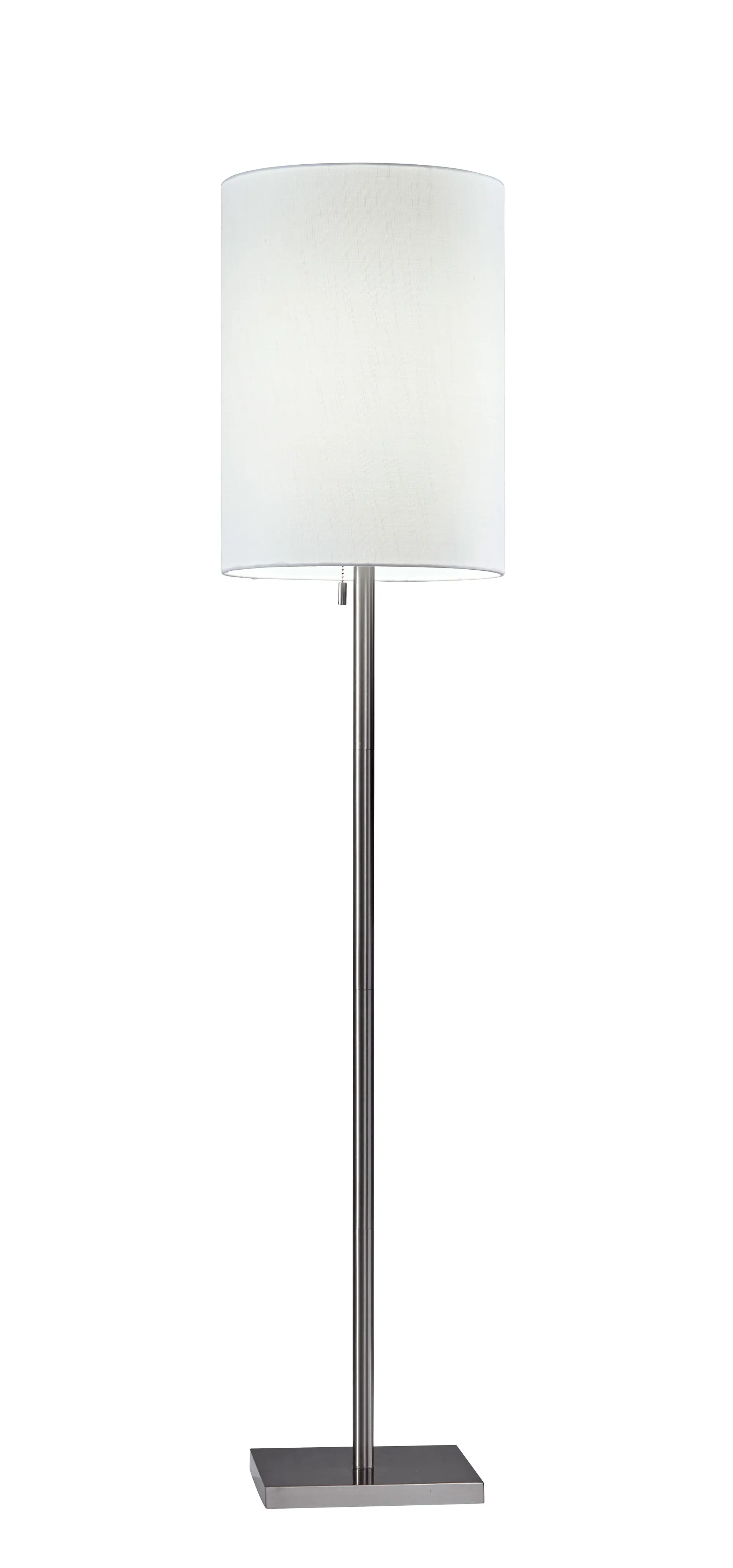

HMTX Liam Floor Lamp Brushed Steel White Textured Fabric