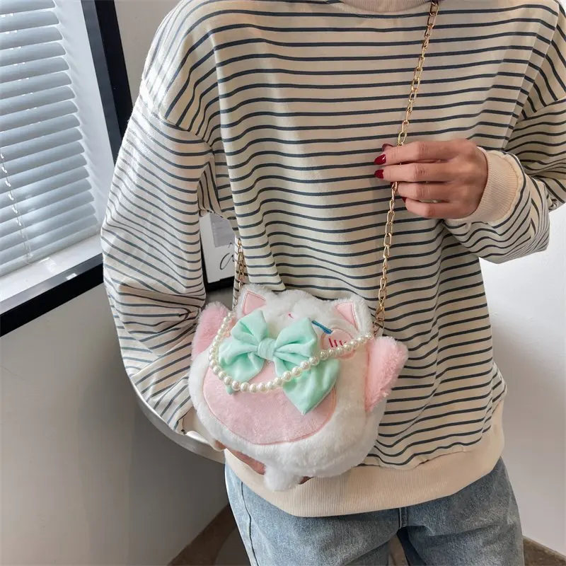 

Creative cartoon plush female girl oneshoulder messenger wallet mobile phone coin purse coin purse coin purse
