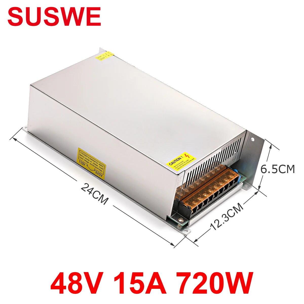

SMPS switching power supply with metal shell power supply block has AC-DC voltage of 220 V to 24 V 36 V and 48 V 5 v SUSWE