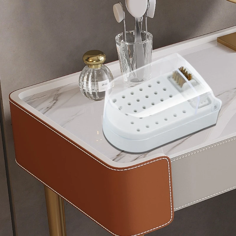 

30 Holes Drill Bits Storage Box Grinding Head Holder Stand Display Cleanser Dustproof Manicure