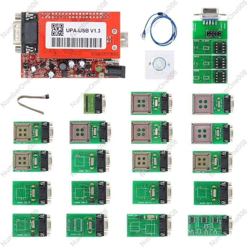 Основной блок программатора UPA USB V1.3 19 с полным адаптером модулей