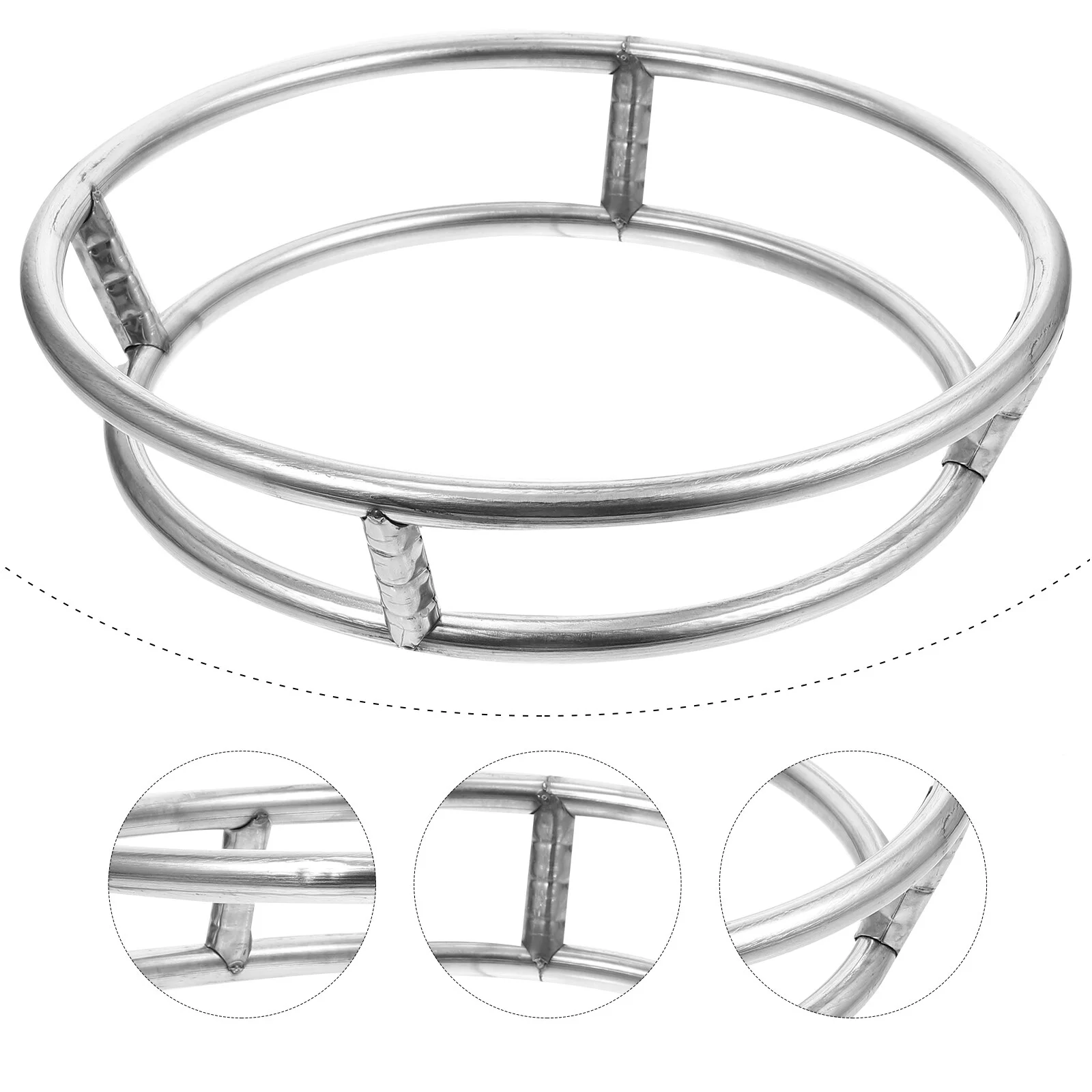 

Round Pot Rack Heat-proof Wok Rack Stainless Steel Storage Rack for Pots