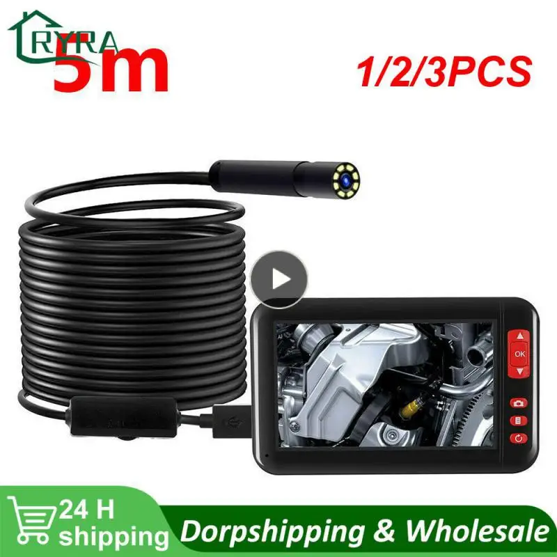 

1/2/3PCS 2m/5m/10m Soft Wire Industrial Endoscope Borescope Inspection Camera Built-inLEDs 8mm Lens IP67 Waterproof USB