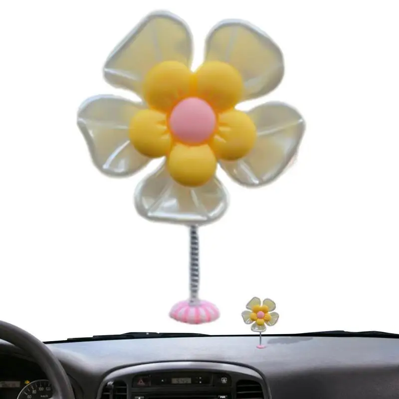 

Flower Car Dashboard Accessories Shaking Daisy Flower Dashboard Ornament Mini Sunflower Daisy Decor Auto Interior Dashboard Tool