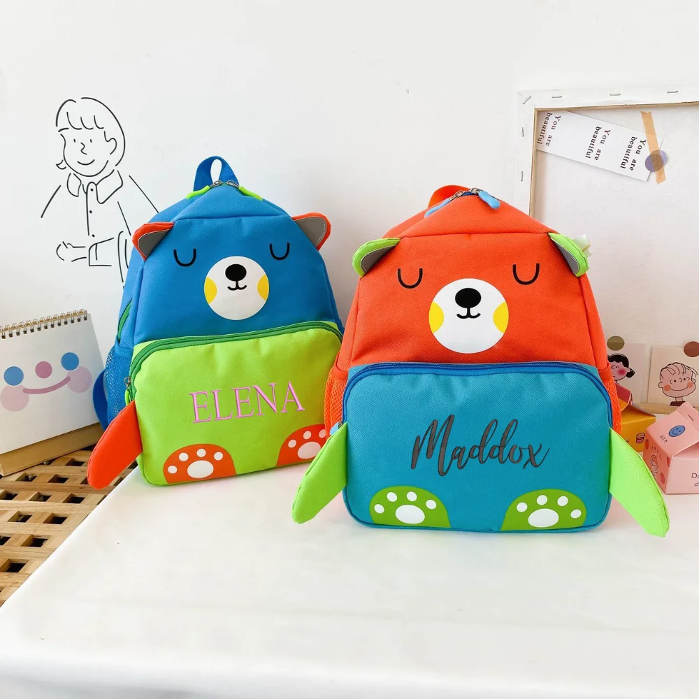 Personalized Cartoon Cute Animal Backpack for Kid Toddler Backpack Contrast Backpack Kindergarten School Book Bag Gift for Kid