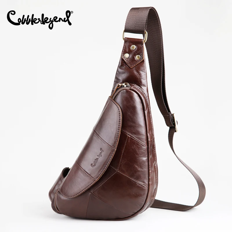 Cobbler Legend Man Sling Bag Casual Men's Genuine Leather Shoulder Bags Travel Messenger Bag for Male Leather Chest Pack