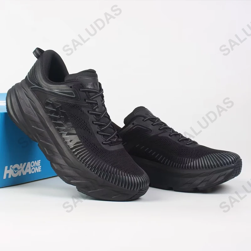 HOKA Running Shoes Bondi 7 Men Outdoor Road Running Sneakers Cushioning Elasticity Marathon Shoes Trail Trekking Tennis Sneakers