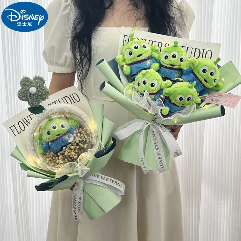 

Disney Toy Story Alien Doll Bouquet Birthday Gift Girls Cute Anime Plush Girlfriend Practical Anime Flower Valentine's Day