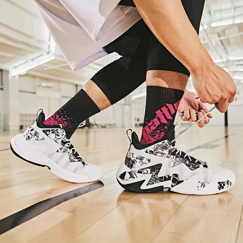 QIAODAN Professional Basketball Shoes for Men 2023 Fashion Elegant Non-slip Cushion Sports Shoes Fashion Gym Sneakers XM25210102