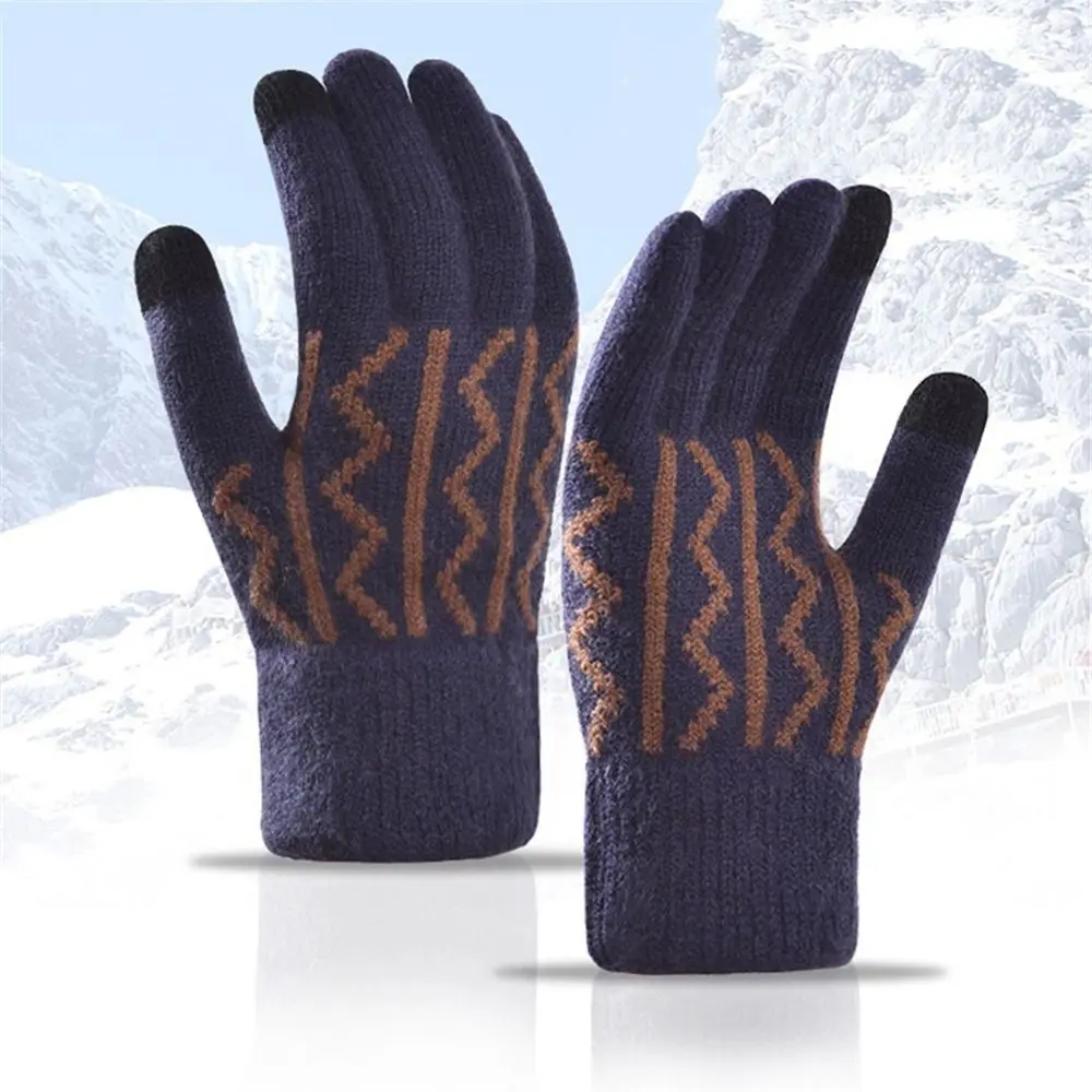 

Зимние мужские вязаные перчатки, высококачественные мужские митенки, плотные теплые шерстяные однотонные мужские деловые перчатки на все ...