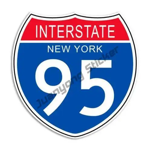 

Creative Decals Interstate 95 Sticker - New York Highway Sign Decal NYC Windshield Car Decor Car Accessories Glue Sticker KK10cm