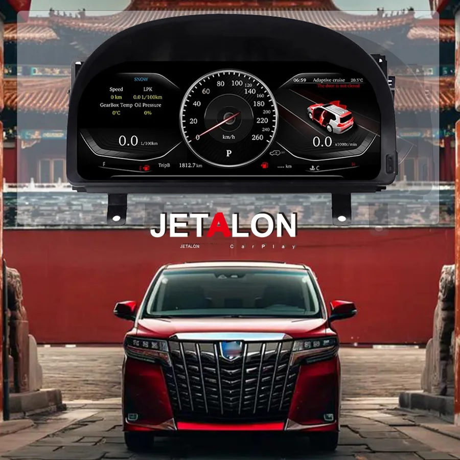 Фото Для Alphard 20 30 Series 2008-2018 ЖК-панель приборной панели, цифровой приборный кластер, виртуальный кабин, спидометр, GPS-спидометр №1