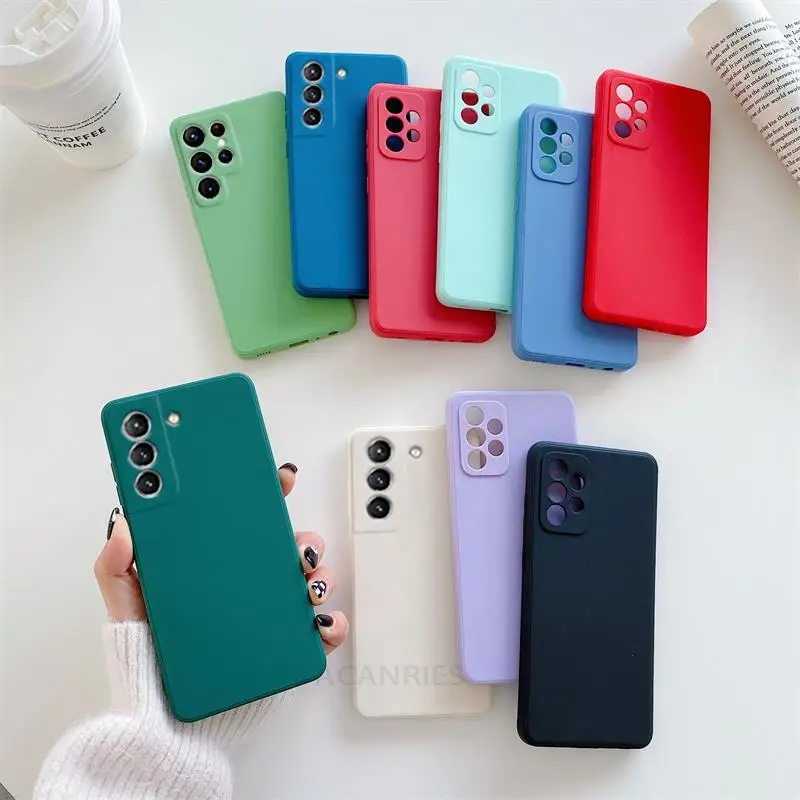 Чехол для телефона с жидкостью Square для Samsung Galaxy S21 Plus S22 Ultra S 21 22 20 S20 Fe S21plus S21fe Matte Original Silicone Cover