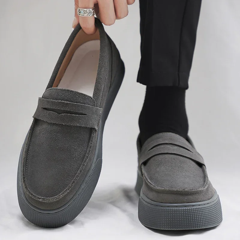 Осенне-зимние новые легкие роскошные мужские туфли Lefu модная замшевая