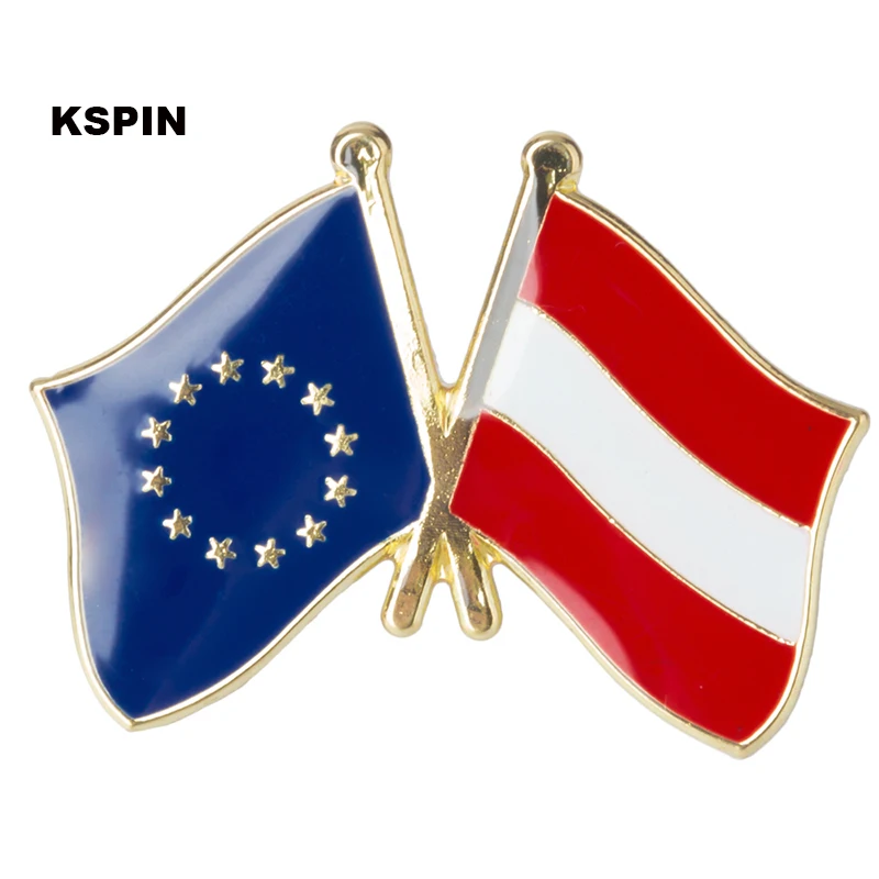 Значок с европейским и австрийским флагом значок брошь - купить по выгодной цене |