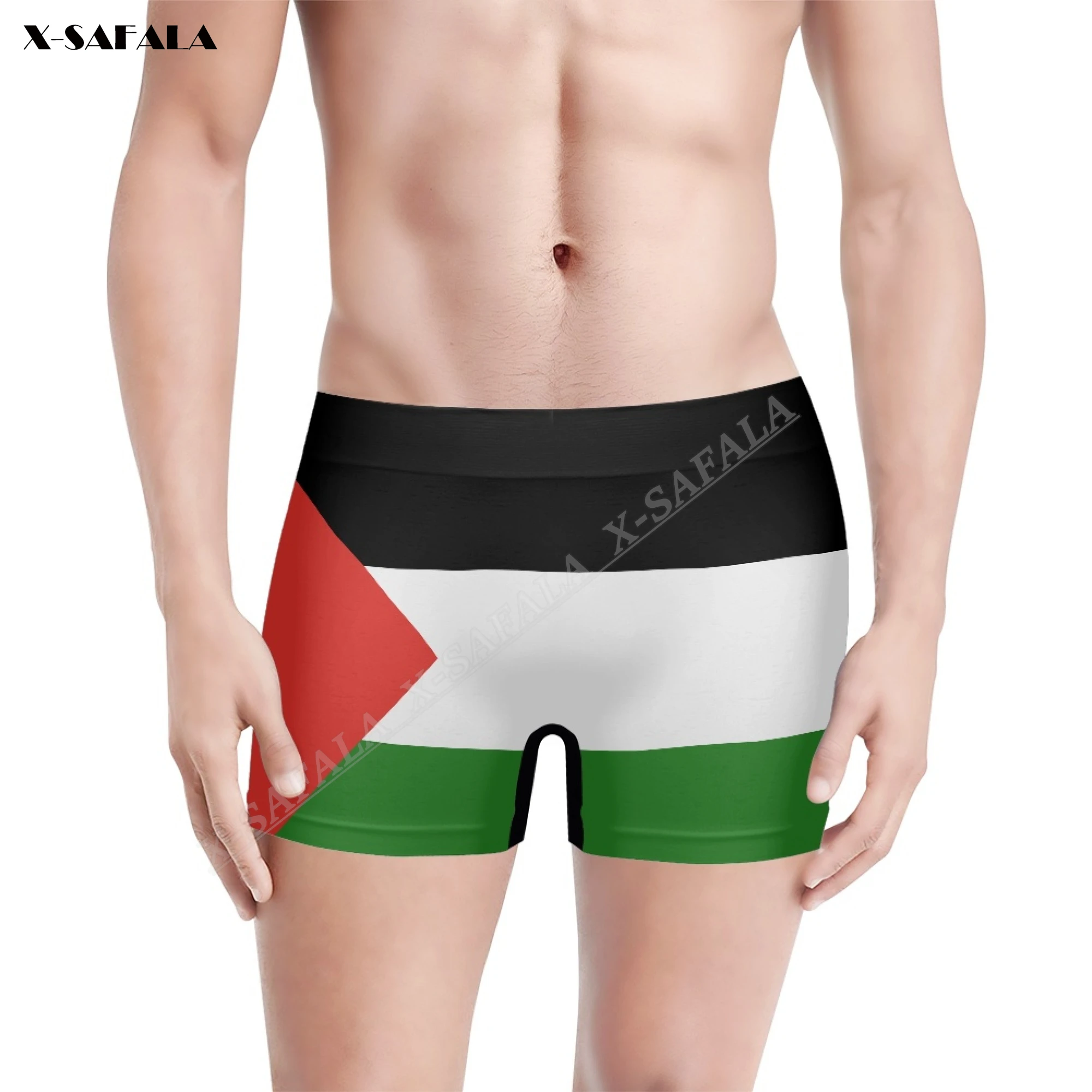 

Palestine Flag 3D Printing Breathable Male Men's Underwear Shorts Seamless Pants High Elastic Swimwear Beach SwimmingTrunks