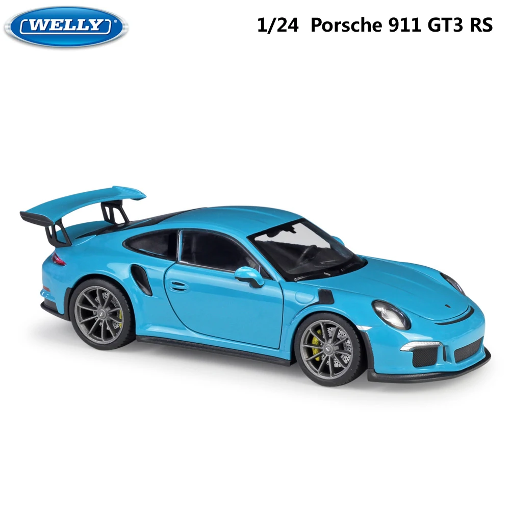Фото WELLY 1:24 Масштаб литый под давлением симулятор автомобиля Porsche 911 GT3 RS модель автомобиля сплав спортивный автомобиль металлический игрушечный ... №1