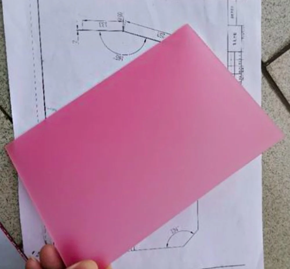 

1pcs 400x400mm T:3mm Pink Frosted Matte Acrylic Board Plastic Plexiglass Plate