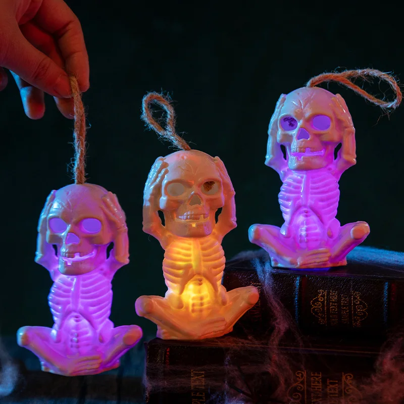 Украшения на Хэллоуин праздничные светильники со скелетом реквизит для