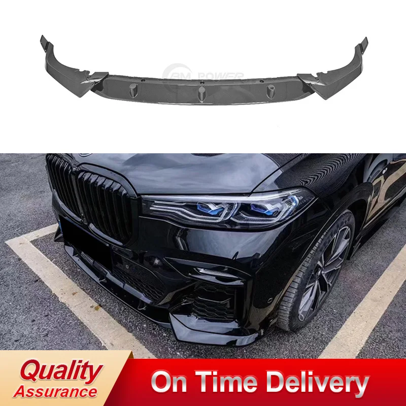 

BM X7 G07 M Sport FRONT LIP Utility 4-дверный Deluxe X7 Высокое качество ABS материал блеск черный Передний бампер губа для 2019-2021