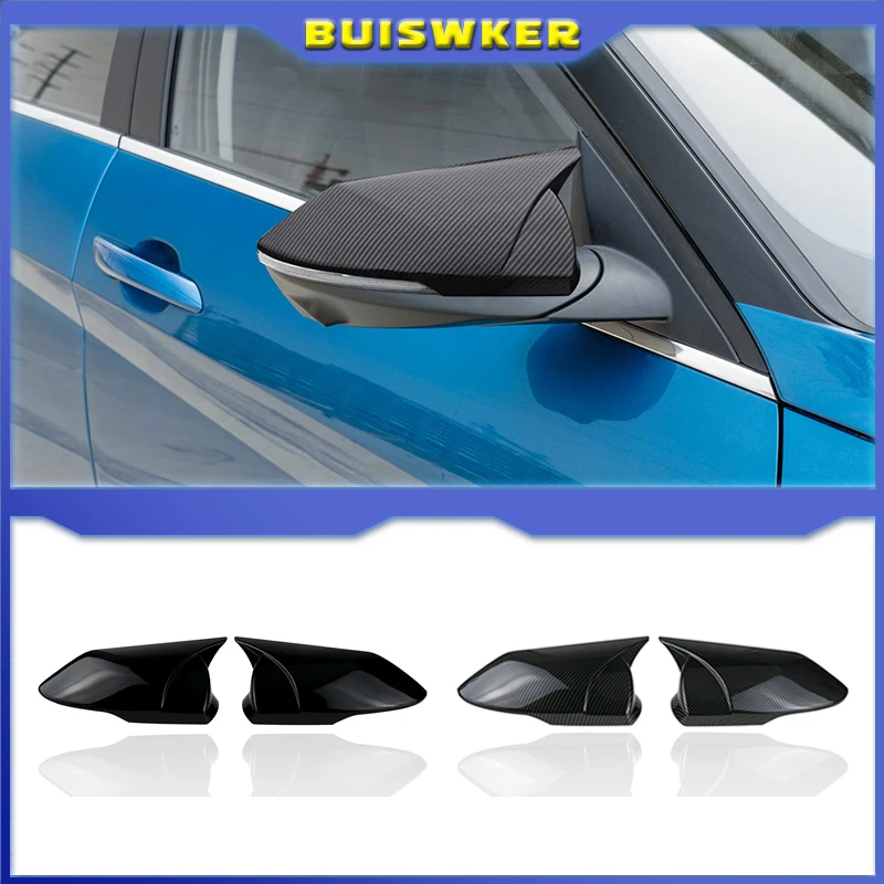 for Hyundai Elantra Avante CN7 2021 ABS rearview mirror protective shell Chrome carbon fiber decorative horn cover exterior for Hyundai Elantra Avante CN7 2021 ABS rearview mirror protective shell Chrome carbon fiber decorative horn cover exterior