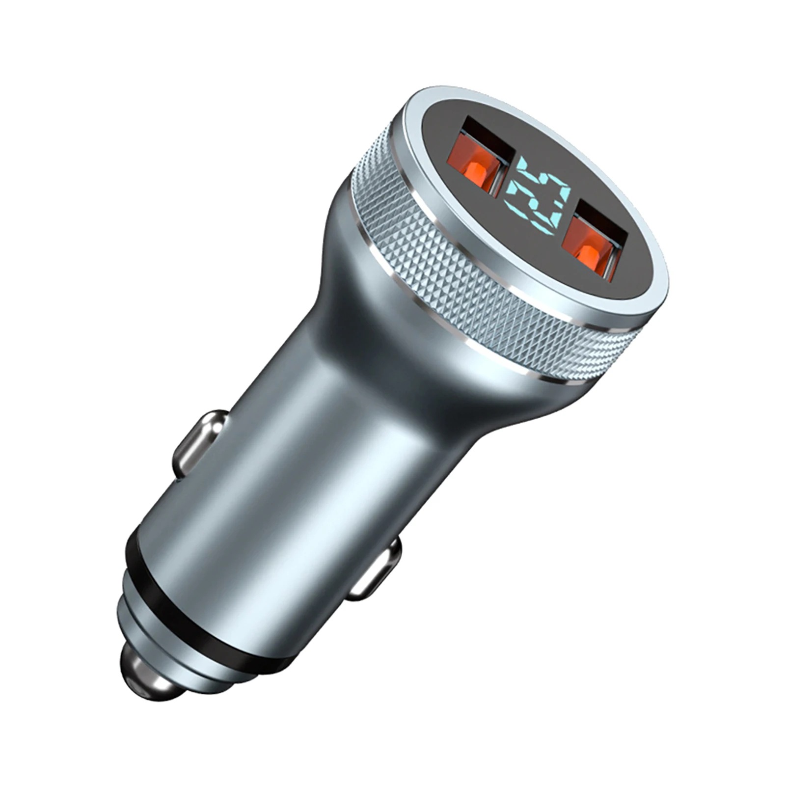 

Автомобильное зарядное устройство с 2-мя USB-портами и дисплеем
