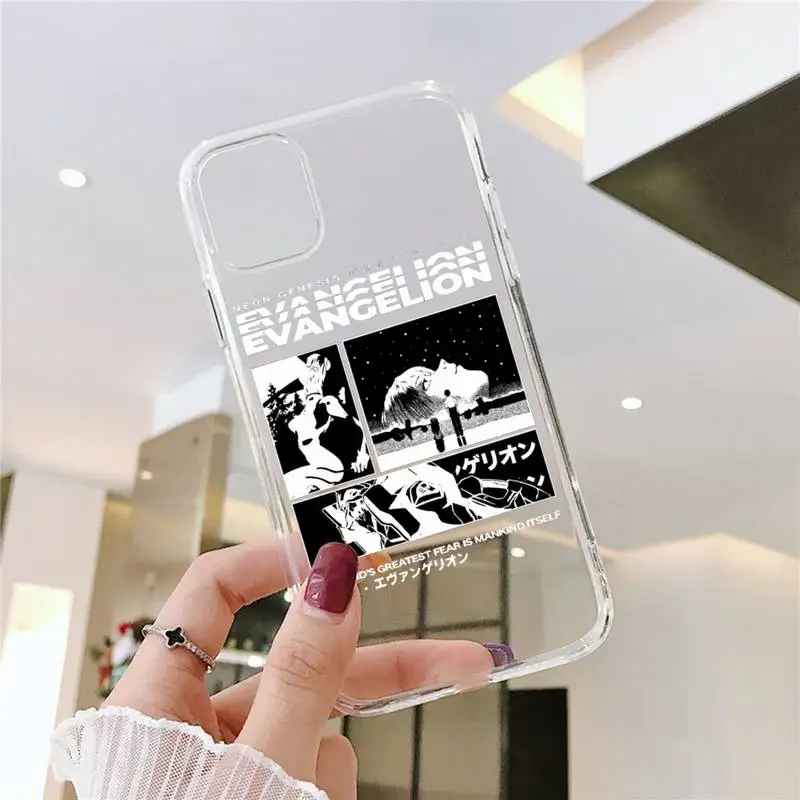 neon genesis evangelion anime phone case for xiaomi redmi poco x3 f3 m3 m4 x4 note 8 9 10 11t 11 pro transparent coque cover free global shipping