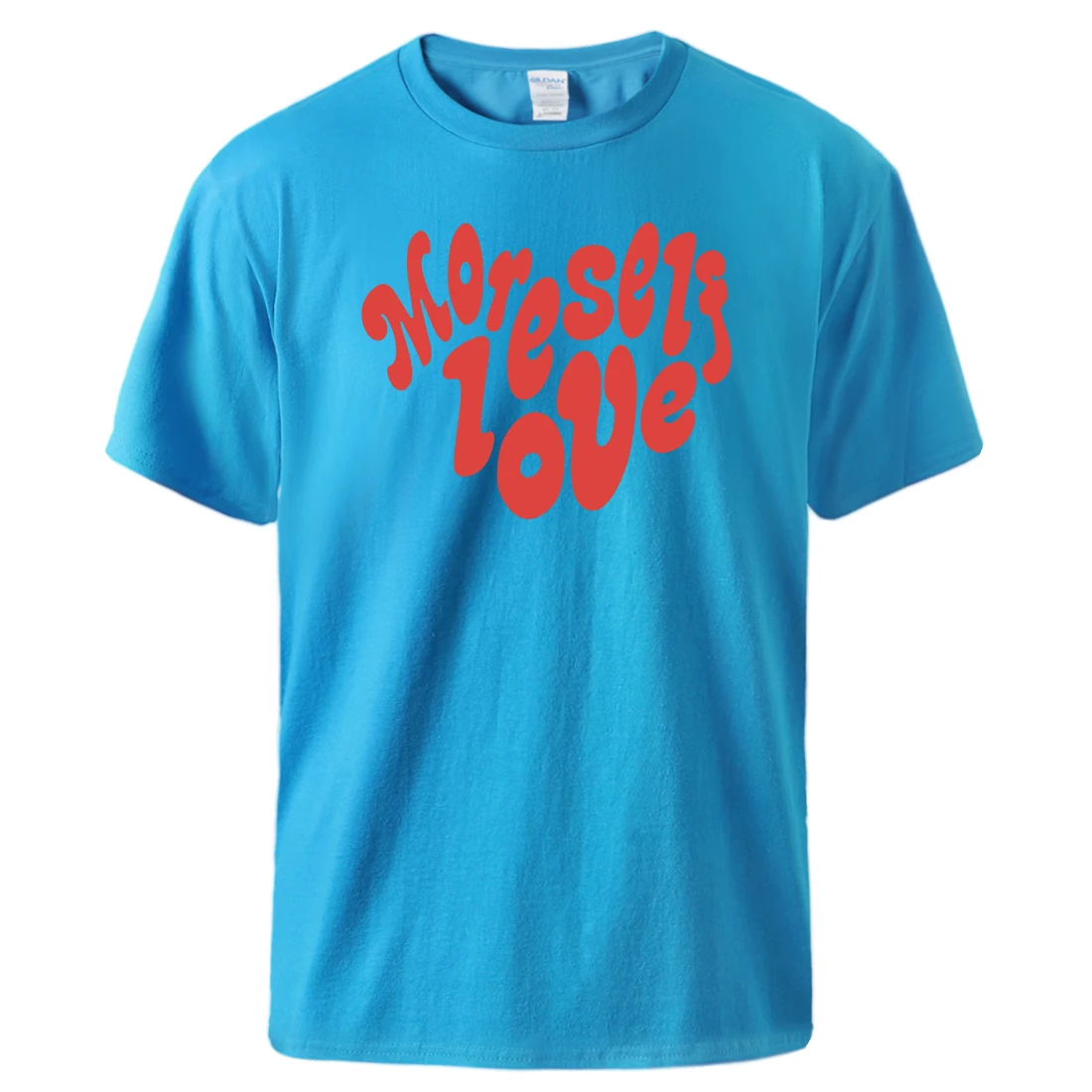 Мужские футболки с принтом More Self Love, крутая свободная футболка в стиле хип-хоп, дышащая хлопковая одежда с короткими рукавами, Базовая Универсальная футболка, Новинка