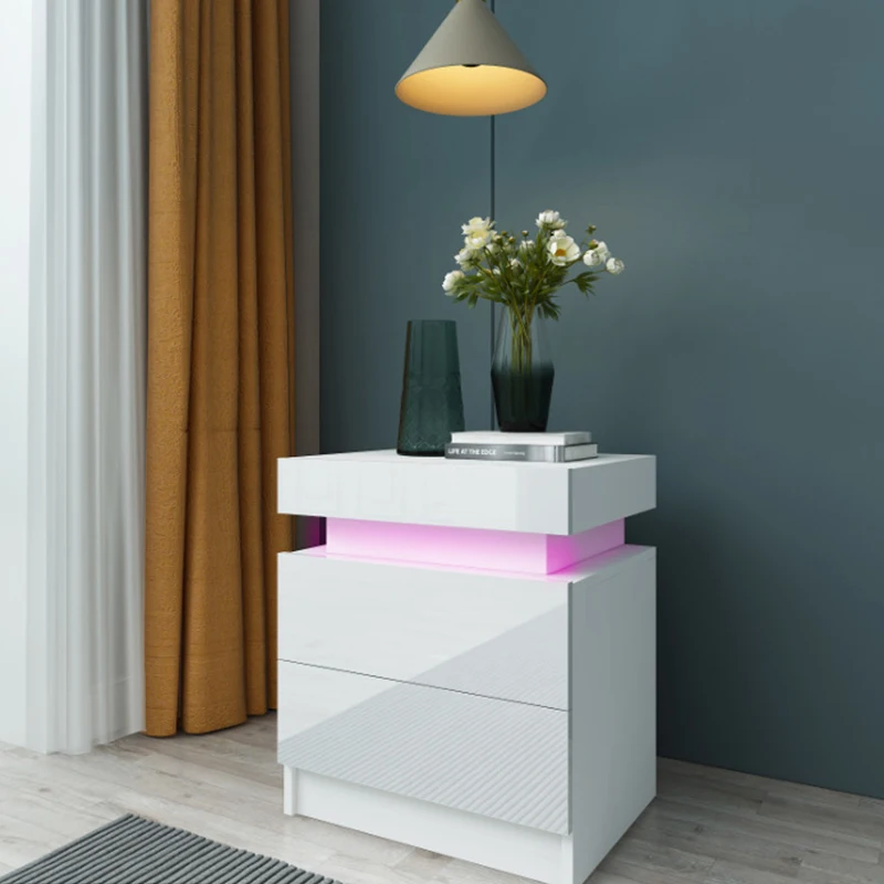 

OEM Factory Fashionable Bedroom Furniture Night Table Mirrored Bedside Stands Unit Nightstands With Drawers