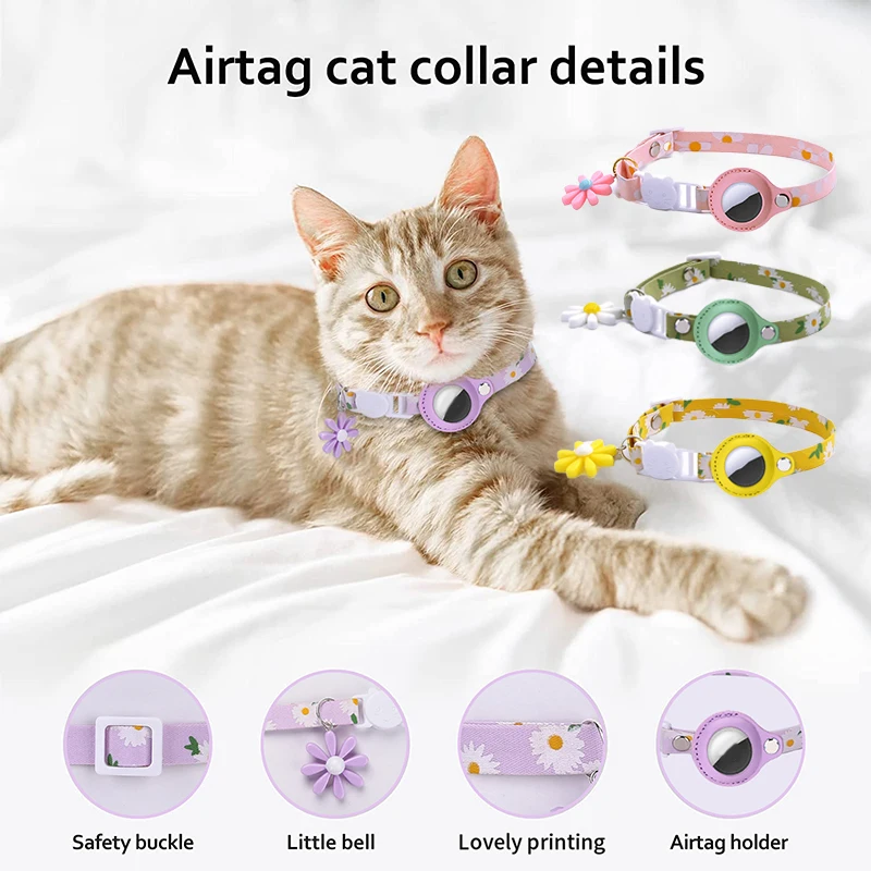 

Adjustable Pet Collar Puppy Anti-lost Cat Dog Necklace for Airtag Holder Cat Collars Pet Supplies Buckle Cat Tie Cat Accessories